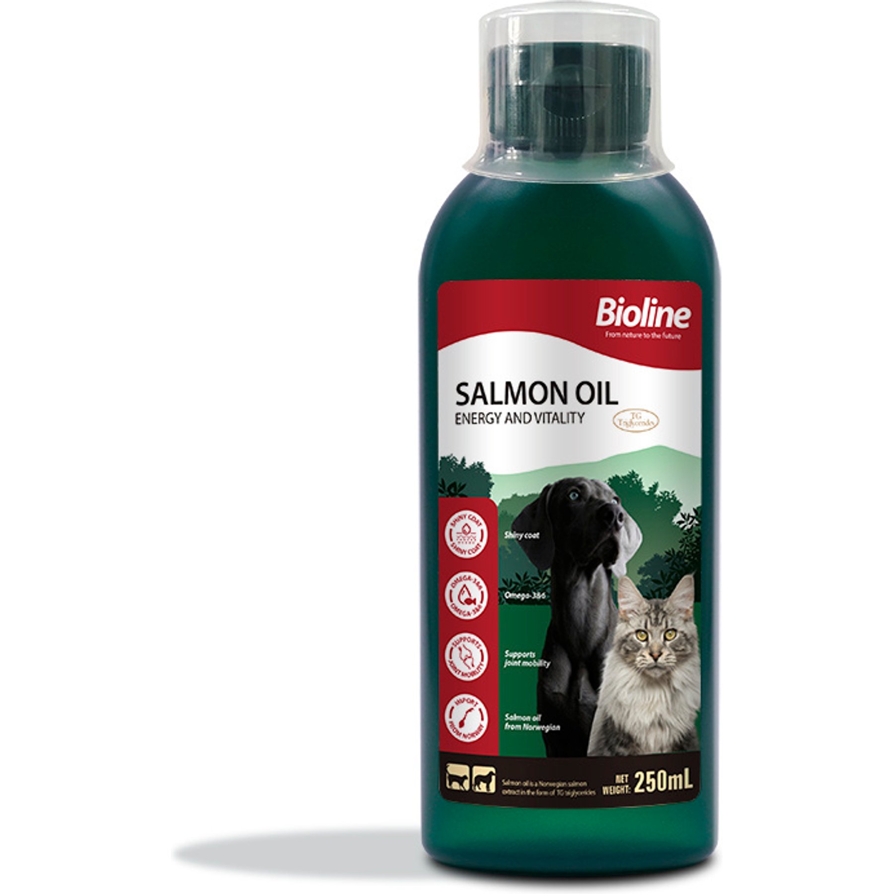 Bioline Salmon Oil Extract Liquid Skin & Coat Supplement for Dogs & Cat, 8.5-fl oz bottle
