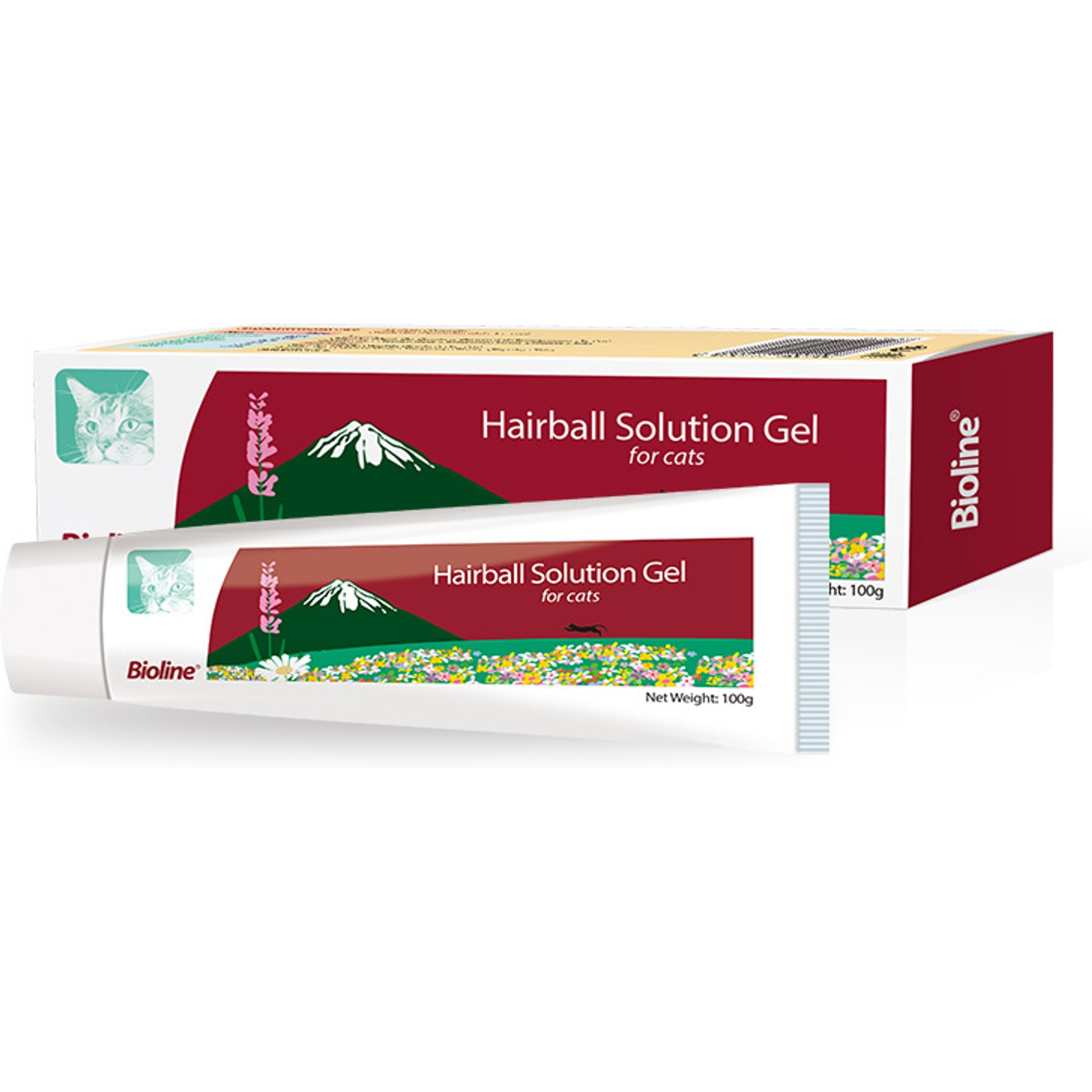 Bioline Solution Salmon Flavored Gel Hariball Control Supplement for Cats, 3.5-oz tube