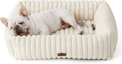 Bedsure ComfyFleece Orthopedic Bolster Dog Bed with Removable Cover, Cream, Medium Plus slide 1 of 6