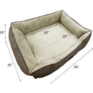 Serta Cuddler Orthopedic Bolster Dog & Cat Bed, Large, Mocha