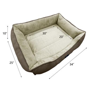 Show full view: Serta Cuddler Orthopedic Bolster Dog & Cat Bed, Mocha, Large slide 6 of 6