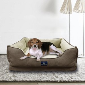 Serta Cuddler Orthopedic Bolster Dog & Cat Bed, Large, Mocha