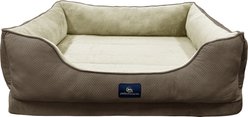 Serta Cuddler Orthopedic Bolster Dog & Cat Bed, Mocha, Large