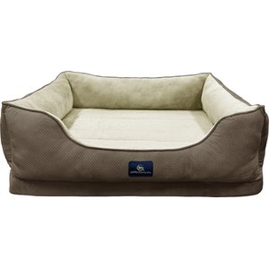 Serta Cuddler Orthopedic Bolster Dog & Cat Bed, Mocha, Large