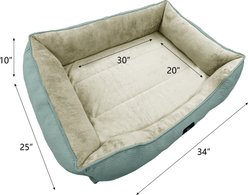 Serta Cuddler Orthopedic Bolster Dog & Cat Bed, Blue, Large slide 2 of 6