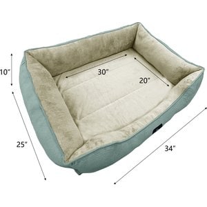 Serta Cuddler Orthopedic Bolster Dog & Cat Bed, Large, Blue