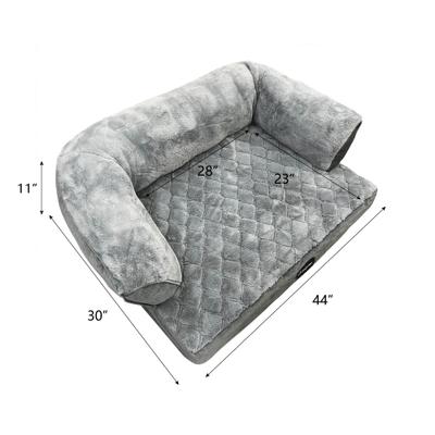 Show full view: Beautyrest Super Lux Sofa Extended Sleep Surface Orthopedic Bolster Dog & Cat Bed, Gray, Large slide 7 of 7