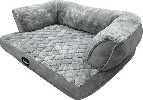 Show full view: Beautyrest Super Lux Sofa Extended Sleep Surface Orthopedic Bolster Dog & Cat Bed, Gray, Medium slide 2 of 6
