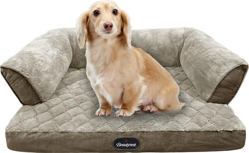 Show full view: Beautyrest Super Lux Sofa Extended Sleep Surface Orthopedic Bolster Dog & Cat Bed, Brown, Large slide 5 of 6