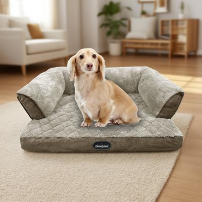 Show full view: Beautyrest Super Lux Sofa Extended Sleep Surface Orthopedic Bolster Dog & Cat Bed, Brown, Large slide 4 of 6