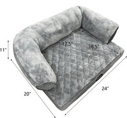 Beautyrest Super Lux Sofa Extended Sleep Surface Orthopedic Bolster Dog & Cat Bed, Gray, Medium slide 2 of 6