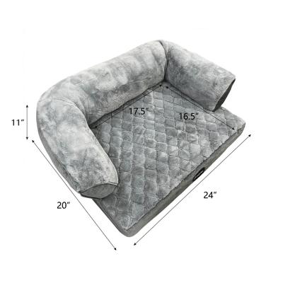 Show full view: Beautyrest Super Lux Sofa Extended Sleep Surface Orthopedic Bolster Dog & Cat Bed, Gray, Medium slide 6 of 6