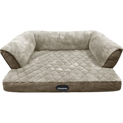Beautyrest Beautyrest Super Lux Sofa Extended Sleep Surface Orthopedic Bolster Dog & Cat Bed, Brown, Large