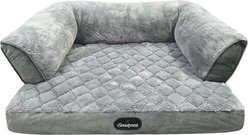 Beautyrest Super Lux Sofa Extended Sleep Surface Orthopedic Bolster Dog & Cat Bed, Gray, Medium