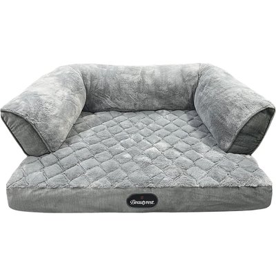 Beautyrest Beautyrest Super Lux Sofa Extended Sleep Surface Orthopedic Bolster Dog & Cat Bed, Gray, Medium