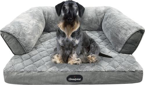 Show full view: Beautyrest Super Lux Sofa Extended Sleep Surface Orthopedic Bolster Dog & Cat Bed, Gray, Medium slide 5 of 6