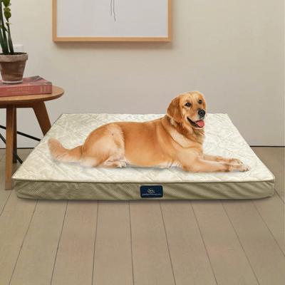 Show full view: Serta Quilted Orthopedic Pillowtop Bolster Dog Bed with Removable Cover, X-Large, Tan slide 4 of 6