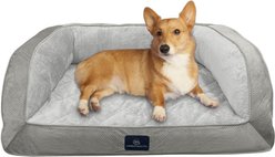 Serta Quilted Orthopedic Bolster Couch Dog & Cat Bed, Gray, Large slide 2 of 6