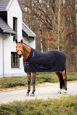 Show full view: LeMieux Kudos Fleece Cooler Horse Blanket, Black, 81-in slide 2 of 2