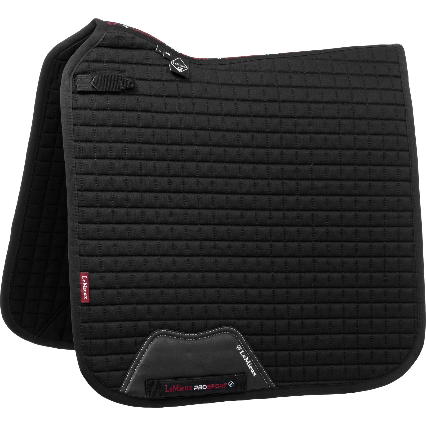 LeMieux Cotton Dressage Square Horse Saddle Pad, Black, X-Large