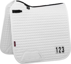 LeMieux Cotton Dressage Competition Square Horse Saddle Pad, White, Small/Medium