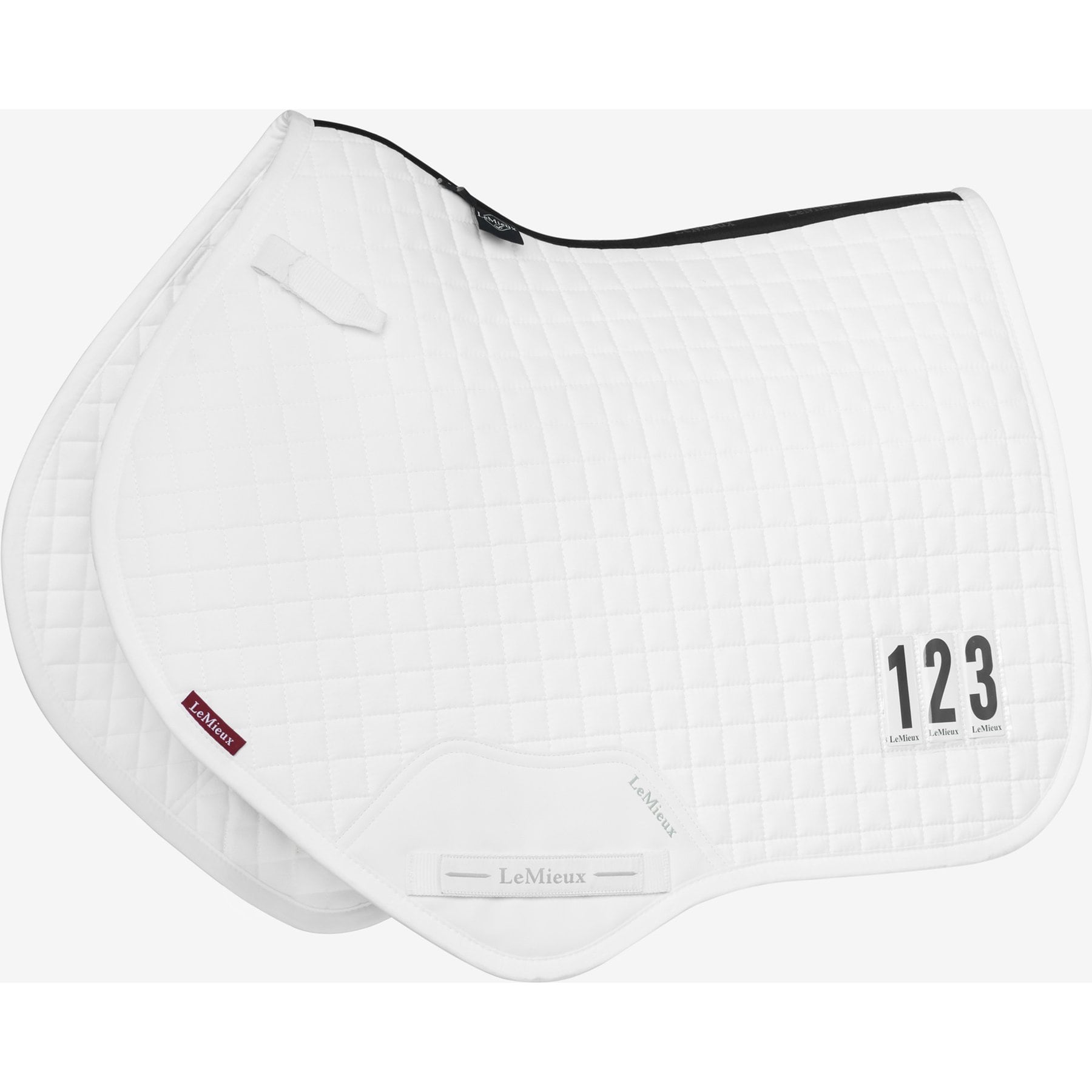 LeMieux Cotton Close Contact Competition Square Horse Saddle Pad, White, Small/Medium