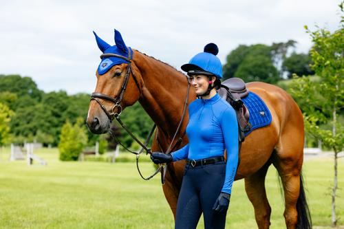 Show full view: LeMieux Loire Classic Close Contact Square Horse Saddle Pad, Benetton Blue, Small/Medium slide 4 of 4
