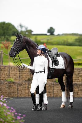 Show full view: LeMieux Loire Dressage Square Horse Saddle Pad, White, Large slide 3 of 4
