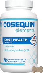 Nutramax Cosequin Elements Joint Health Supplement with Glucosamine & MSM Chewable Tablet for Dogs, 75 count