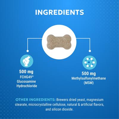 Show full view: Nutramax Cosequin Elements Joint Health Supplement with Glucosamine & MSM Chewable Tablet for Dogs, 75 count slide 6 of 13
