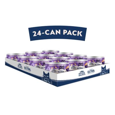 Show full view: Natural Balance Ultra Premium Chicken & Liver Pate Formula Canned Cat Food, 5.5-oz, case of 24 slide 4 of 11