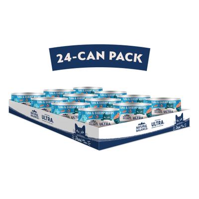 Show full view: Natural Balance Ultra Premium Tuna with Shrimp Formula Canned Cat Food, 5.5-oz, case of 24 slide 4 of 11
