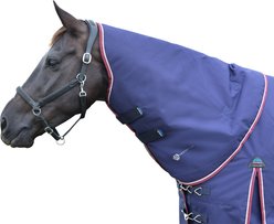 WeatherBeeta ComFiTec Essential Neck Cover 220G Horse Turnout, Navy/Burgundy, Large slide 2 of 2