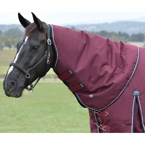 WeatherBeeta ComFiTec Essential Neck Cover 220G Horse Turnout, Burgundy/Navy, Large