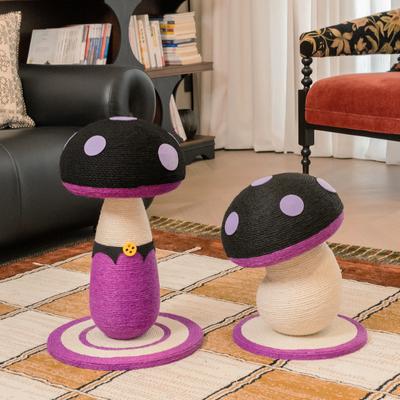 Show full view: Happy & Polly Mushroom Cat Scratcher Toy, Purple, Set of 2, Purple slide 4 of 10
