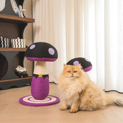 Show full view: Happy & Polly Mushroom Cat Scratcher Toy, Purple, Set of 2, Purple slide 3 of 10