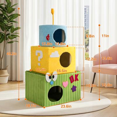 Show full view: Happy & Polly Dopamine Dream Cake 49.2-in Fleece Cat Tree & Condo slide 9 of 9