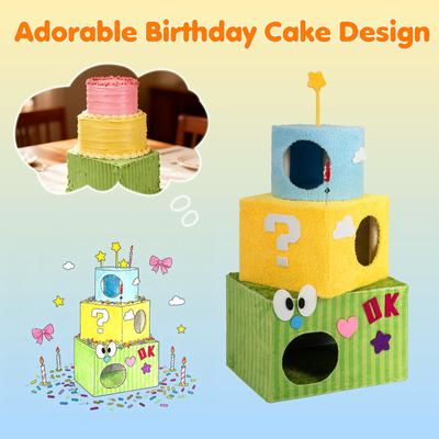 Show full view: Happy & Polly Dopamine Dream Cake 49.2-in Fleece Cat Tree & Condo slide 4 of 9