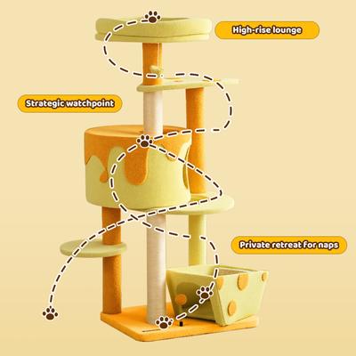 Show full view: Happy & Polly Tranformable Cheese 53.2-in Fleece Cat Tree & Condo slide 8 of 9