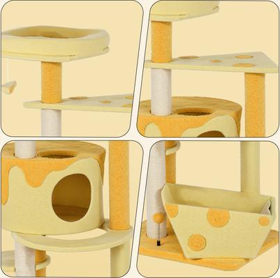 Show full view: Happy & Polly Tranformable Cheese 53.2-in Fleece Cat Tree & Condo slide 7 of 9