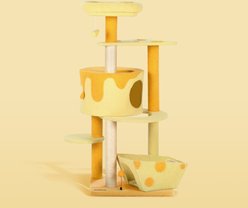 Happy & Polly Tranformable Cheese 53.2-in Fleece Cat Tree & Condo
