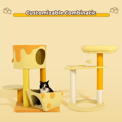Show full view: Happy & Polly Tranformable Cheese 53.2-in Fleece Cat Tree & Condo slide 5 of 9