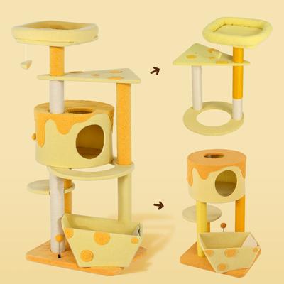 Show full view: Happy & Polly Tranformable Cheese 53.2-in Fleece Cat Tree & Condo slide 3 of 9