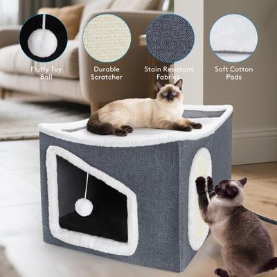 Show full view: Invenho Indoor Heated Cat House, Grey, Medium slide 3 of 7