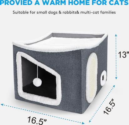 Show full view: Invenho Indoor Heated Cat House, Grey, Medium slide 2 of 7