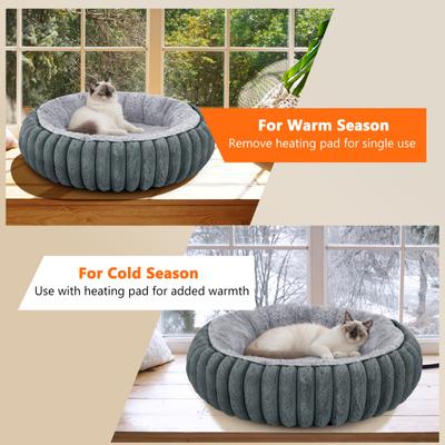 Show full view: Invenho Rabbit Flannel Heated Cat & Dog Bed, 20-in x 12-in, Grey slide 7 of 8