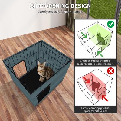 Show full view: Invenho Fine Wire Cat House with Double Door, Black, 20-in x 17-in slide 6 of 8