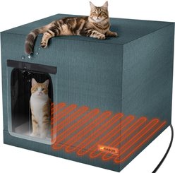 Invenho Fine Wire Cat House with Double Door, Black, 20-in x 17-in
