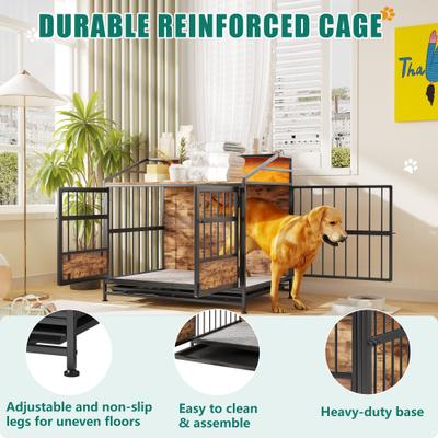 Show full view: jansno Multi-function Furniture Style Dog Crate with Storage slide 2 of 8