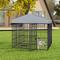 Show in main carousel: jansno Metal Outdoor Dog Pen with Roof Cover, Black & Gray slide 1 of 6